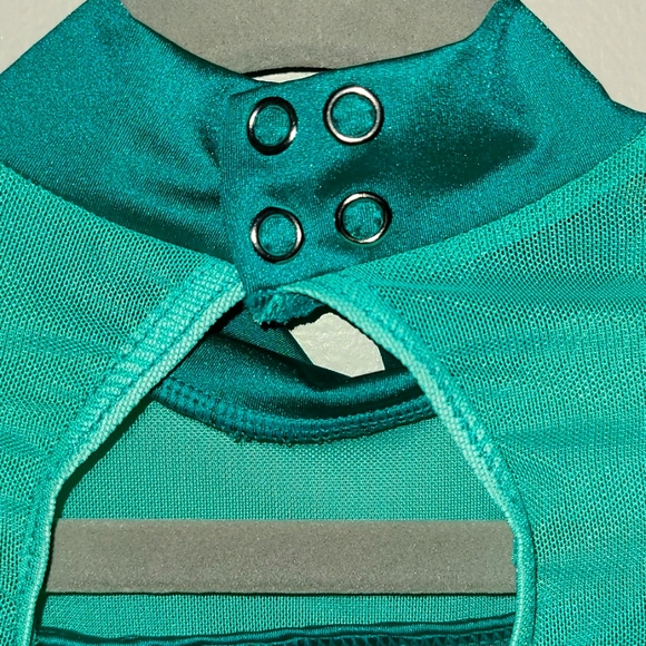 Teal Sequined Performance Jumpsuit - Picture 3 of 12